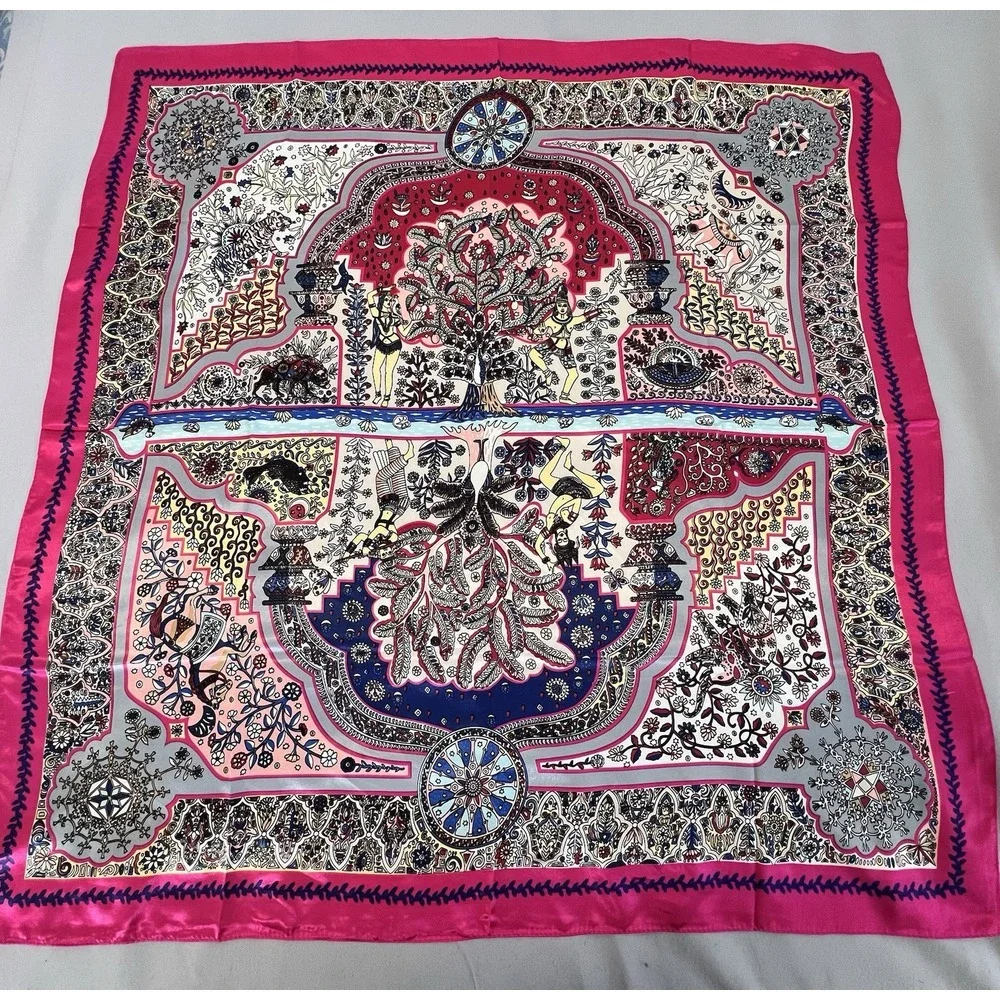 Women's Scarf 100% Silk Feel‎ Polyester Multicolor 35